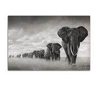 HOPNRU African Savannah Elephant Wall Art Picture Black and White Animal Poster Print Canvas Painting Modern Home Living Room Office Decoration Poster (12x18inch(30x45cm),No Framed)