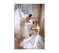 HOPNRU Ballerina Poster Canvas Oil Painting Wall Art Picture Print Modern Living Room Dance Room Decoration Poster (12x18inch(30x45cm),No Framed)
