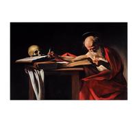 HOPNRU Caravaggio Canvas Wall Art Saint Jerome Writing Poster Print Canvas Art Painting Modern Home Living Room Decor Painting Picture (12x18inch(30x45cm),No Framed)