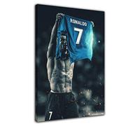 HOPNRU Cristiano Ronaldo Poster Football Sport Wall Art Picture Print Canvas Painting Modern Home Living Room Boys Bedroom Decor Poster (12x18inch(30x45cm),Framed)