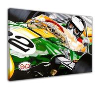 HOPNRU Formula 1 Jim Clark Poster F1 Racing Wall Art Picture Print Canvas Poster Suitable for Boys Bedroom Decoration Painting (16x24inch(40x60cm),Framed)