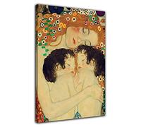 HOPNRU Gustav Klimt Mother And Child Twins Poster Wall Art Picture Print Canvas Art Painting Bedroom Decoration Mural (20x30inch(50x76cm),Framed)