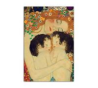 HOPNRU Gustav Klimt Mother And Child Twins Poster Wall Art Picture Print Canvas Art Painting Bedroom Decoration Mural (12x18inch(30x45cm),No Framed)