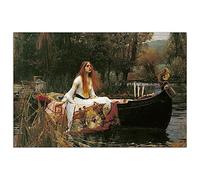 HOPNRU John William Waterhouse Poster The Lady of Shalott Art Painting Girl in a Boat Wall Art Picture Print Canvas Poster Modern Home Living Room Decor (16x24inch(40x60cm),No Framed)