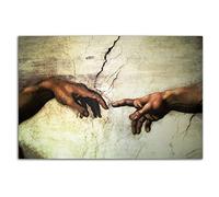 HOPNRU Michelangelo Hand of God Creation of Adam Poster Renaissance Wall Art Picture Print Canvas Painting Modern Home Living Room Bedroom Decoration Artwork (8x12inch(20x30cm),No Framed)