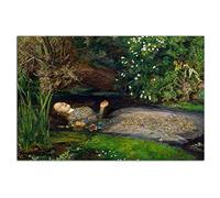HOPNRU Ophelia John Everett Millais Oil Painting Poster Classic Art Painting Wall Art Picture Print Canvas Poster Modern Home Bedroom Bathroom Decor (8x12inch(20x30cm),No Framed)