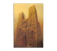 HOPNRU Romantic Ruin Bones Building Poster Zdzislaw Beksinski Surreal Wall Art Picture Print Canvas Painting Modern Home Decortion Poster (16x24inch(40x60cm),No Framed)