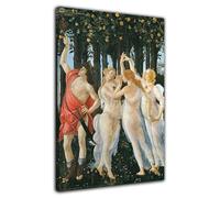 HOPNRU Sandro Botticelli's Spring Art Painting Poster Vintage Renaissance Oil Painting Print Canvas Wall Art Picture Modern Home Bedroom Decor (8x12inch(20x30cm),Framed)
