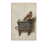 HOPNRU Vintage Goldfinch Wall Art Picture Creative Animal Bird Poster Print Canvas Painting Modern Home Bedroom Room Aesthetic Decor (12x18inch(30x45cm),No Framed)