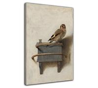 HOPNRU Vintage Goldfinch Wall Art Picture Creative Animal Bird Poster Print Canvas Painting Modern Home Bedroom Room Aesthetic Decor (8x12inch(20x30cm),Framed)