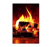 HOPNRU Winter Fireplace Fire Burning Bonfire Poster Wall Art Picture Print Canvas Painting Room Aesthetic Modern Nordic Decor Poster (16x24inch(40x60cm),No Framed)