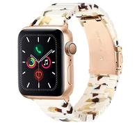 HOPO Compatible With Apple Watch Band Series Ultra/11/10/9/8/7,Resin Strap Bracelet Wristband Thin Lightweight Replacement For iWatch Bands Series 6/5/4/3/2/1/SE for Women Men(Nougat White/Rose Gold