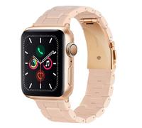 HOPO Compatible With Apple Watch Band Thin Light Resin Strap Bracelet Replacement For iWatch Series Ultra 11 10 9 8 7 6 5 4 3 2 1 SE (Lotus pink/Rose Gold,38/40/41/42mm)