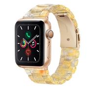 HOPO Compatible With Apple Watch Band Thin Light Resin Strap Bracelet Replacement For iWatch Series Ultra 9 8 7 6 5 4 3 2 1 SE (Champagne Gold/Rose Gold,38/40/41/42mm)