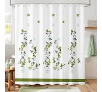 Hopomoon Green Leaves Birds Shower Curtain,Spring White Green Blue Birds Plant Waterproof Polyester Fashion Bathroom Curtain with 12 Plastic Hooks,180 x 180 cm