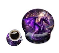 HOPONY Mouse Pad with Wrist Rest,Ergonomic Mouse Pads Wrist Support for Desk,Large Mousepad for Wireless Mouse Gaming Laptop Work Home Desk Accessories Office Supplies Decor,9 x 10 in,Purple Dragon