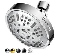 HOPOPRO Upgraded 9 Settings High Pressure Shower Head, NBC News Recommended Brand Fixed Showerhead Adjustable Bathroom Showerhead Multi-functional Rainfall Showerhead for Low Water Flow (Chrome)
