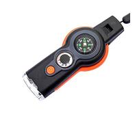 Hopowa Emergency Whistle 7 in 1 Multifunctional Safety Whistle Compass Thermometer LED Light for Hiking Camping Sports Survival