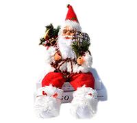 Hopowa Santa Claus Sitting Christmas Display Case Decoration 57 cm Decorative Figure Santa Claus for Indoor and Outdoor Use, Red