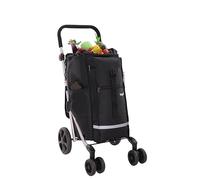 Hoppa 74L Lightweight Foldable Shopping Trolley on - Hard-Wearing Trolley Cart - Storage Trolly on - Sturdy 6 Wheels Collapsable Grocery Trolley Cart on Wheels (ST101-26)