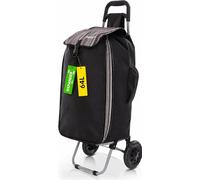 Hoppa Expandable 57-64L Foldable Shopping Trolley, Push/Pull Cart | Hard-Wearing, Telescopic Handle, Compact Storage, Foldaway, Push & Pull, Grocery & Errands Cart, Lightweight, Durable, Black