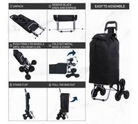 Hoppa Lightweight 6 Wheel Folding Shopping Trolley Large 47L