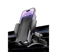 Hoppac Car Phone Holder, Air Vent Car Phone Mount Cradle, Upgrade Steel Hook & 360° Rotation & One Button Release, for Mobile Phone iPhone Max Android 4-7''