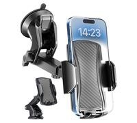 Hoppac Phone Holder for Cars, Ultra Strong Suction Car Phone Mount Cradle for Dashboard Windscreen, 360° Rotation & One Button Release, for iPhone Smartphone 4.0''-7.0''