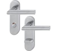 HOPPE 10720722 Stainless Steel Matt Object Handle Set Amsterdam on Short Plate WC