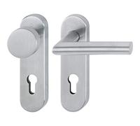 HOPPE 10721522, matt Stainless Steel Object Changing Set Amsterdam on Short Plate PZ