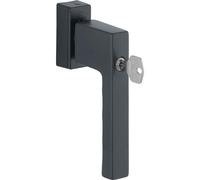 HOPPE 11738054 Fenstergriff Sperrzylinder, Schwarz Window Handle Toulon Locking Cylinder, VK 32-42 mm, matt Black Aluminium