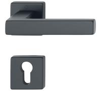 HOPPE 12248186 Lever 52-57, AL3 Handle Set Austin-on Rosette PZ, TS 52-57 mm, Aluminium Black