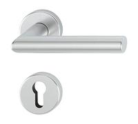 HOPPE 3549672 FH Handle Set Amsterdam on Rosette PZ 40-45 Anodised Silver