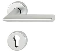 HOPPE 3549921 FH Handle Set Stockholm-on Rosette, PZ, 40-45, SST, anodised, Anodized Silver, Alu Silber eloxiert| Türstärke 40-45 mm