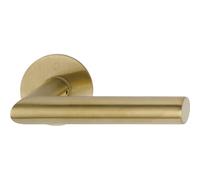 HOPPE Amsterdam Door Handle Set 2X Door Handles + 2X Flat Rosette Round Matte Stainless Steel