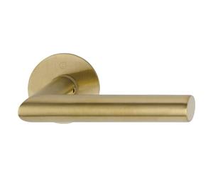 HOPPE Amsterdam Door Handle Set 2X Door Handles + 2X Flat Rosette Round Matte Stainless Steel