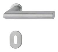 HOPPE Amsterdam Handle Set for Mini Rosette BB, Door Thickness 40-50, Stainless Steel, 0