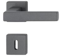 Hoppe Austin Door Handle Set 2 x Door Handles on Rosette BB TS 37-42 mm Aluminium Sand Black