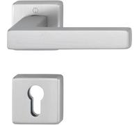 Hoppe Austin Door Handle with Rosette PZ Fire Retardant ÖNORM B3859 Aluminium Stainless Steel Effect