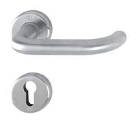 Hoppe Bathroom Door Handle and Rosette PZ, TS 42-47 mm, Matt Stainless Steel