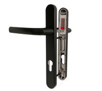 Hoppe Black 'Birmingham' Pair Handle 92PZ or 92mm Sprung Lever UPVC Door Set, PVC PVCu Centre to centre fixings 122mm