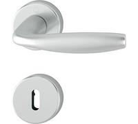 Hoppe Door Handle Set with Rosette BB NEW YORK Deadlock - Silver Anodised Aluminium - 3369858