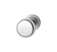 Hoppe Door Knob on Round Rose | Cylinder | Aluminium Silver Anodised | Fix Button Pack of 1