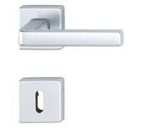 HOPPE Dublin Handle Set on Rosette Square BB Chrome-Plated Aluminium Matt