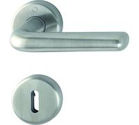HOPPE Helsingborg Handle Set Lever Handle with Rosettes BB Deadlock Insert Matte Stainless Steel 3075201