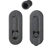 HOPPE M 472 Sliding Door Handle Set M472 Concealed Screwed Toilet Black Satin Finish