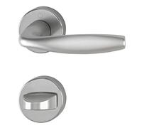 HOPPE New York 3369903 Door Handle Set with Rosette Toilet Aluminium Stainless Steel Effect