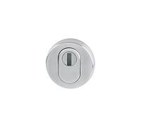 HOPPE 11537206 Outside Round Rosette with PZ Holes, Profile Cylinder, Front Door, with core Pull Protection, Diameter 52 x 8 mm, matt Stainless Steel, stainlesssteel