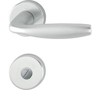 Hoppe Set New York Lever Handle with Rosette WC - Silver Anodised Aluminium - 3369891