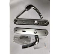 Hoppe - Set of 2 New York Door Handles on Large Stainless Steel Plate - Key L Function